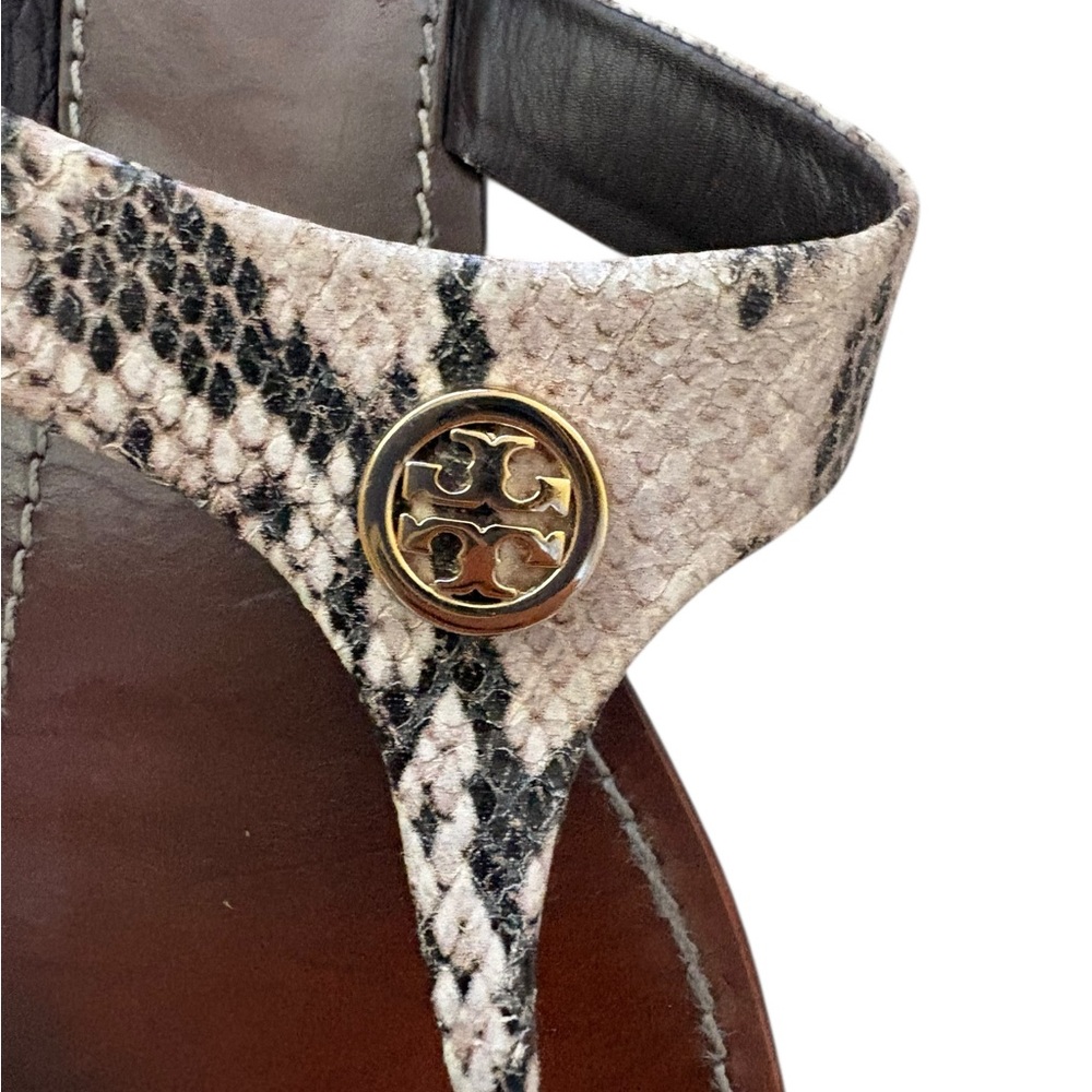 Tory Burch Women's Cameron Python Leather Flip Fl… - image 12